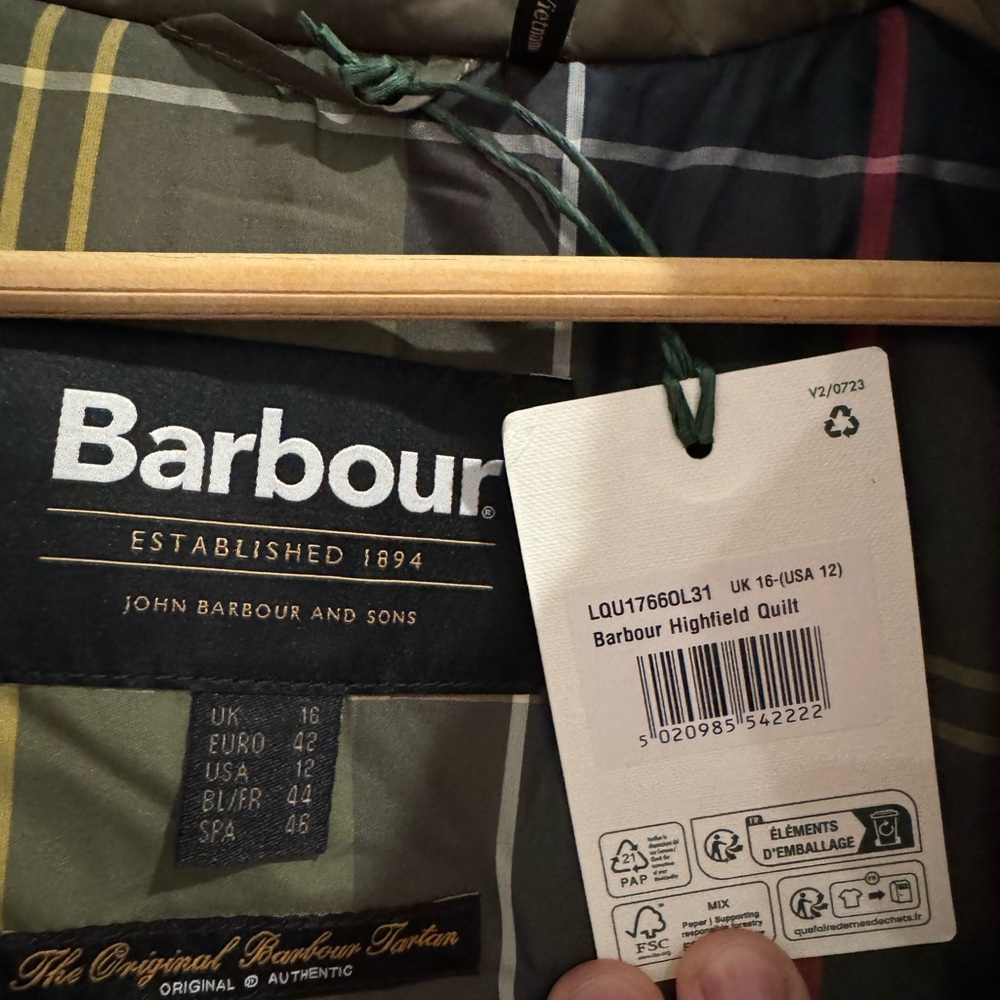 Barbour Quilted Utility Jacket - Olive and Brown - Picture 4 of 9